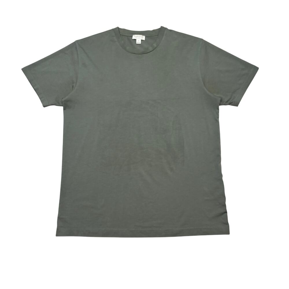 Sunspel Riviera Midweight Short Sleeve T Shirt Men's Medium Green - Picture 1 of 12